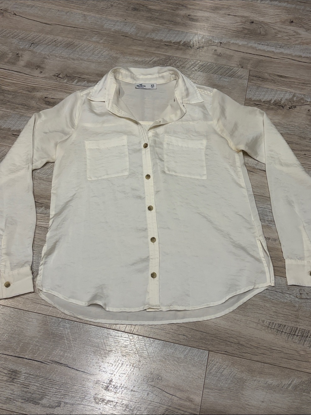 Hollister Satin Button Down Top
